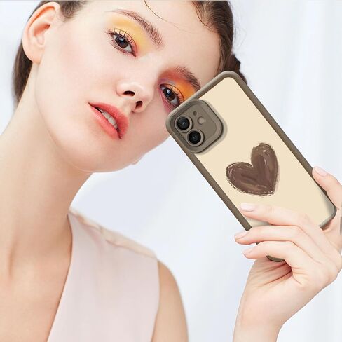 Yistof متوافق مع حافظة iPhone 12، [قطعتان] غطاء قلب ناعم نحيف مع حماية معززة للشاشة والكاميرا للنساء، حافظة هاتف مضادة للانزلاق ومضادة للصدمات لهاتف iPhone 12 6.1" in Saudi Arabia