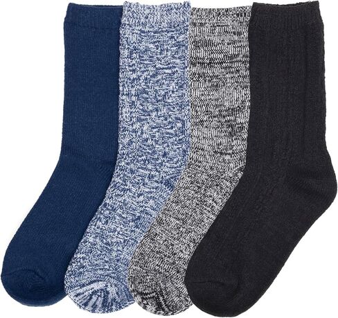 Cuddl Duds Women Super Soft 4 Pair Pack Modern Multicolor Easy Care Crew Boot Socks in Saudi Arabia