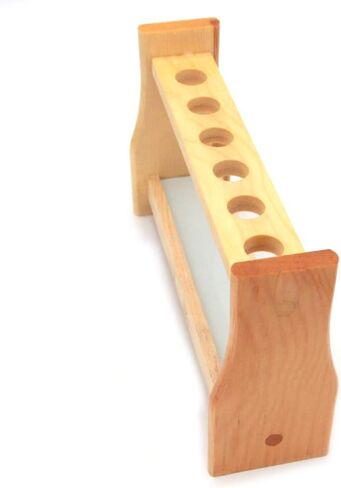 1 حزمة الخشب رف أنابيب اختبار مختبرات قسط خشبية رف أنابيب اختبار أنبوب اختبار حامل 6 أنبوب قدرة (6 حفرة لأنبوب 25 مللي) in Kuwait