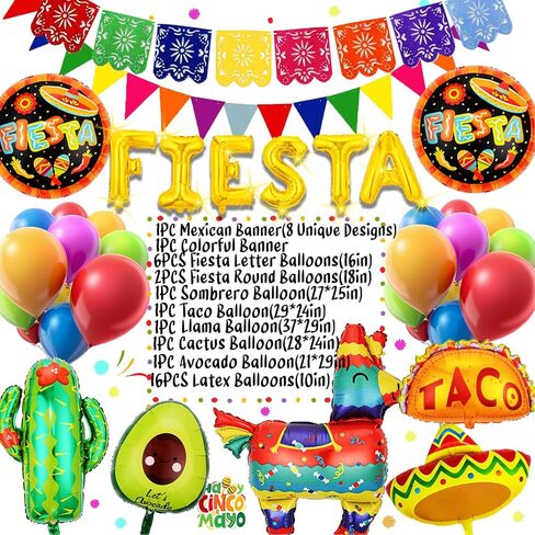 ديكورات حفلات فييستا، لوازم الحفلات ذات الطابع المكسيكي، لافتة بابيل بيكادو، تاكو لاما، صبار، أفوكادو، بالونات ورقية، ديكور لتاكو الثلاثاء، كرنفالات عيد الميلاد، سينكو دي مايو، ديكورات الحفلات in Kuwait