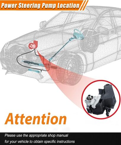 مضخة توجيه YZHIDIANF 20-64610 Liberty مع خزان، مضخة مساعدة الطاقة مناسبة لـ: -Jeep Liberty 2002 2003 2004 2005 2006 3.7L for Liberty 2002-2006 3.7L، Repalce 96-64610 20-64610 (عبوة واحدة) in Saudi Arabia