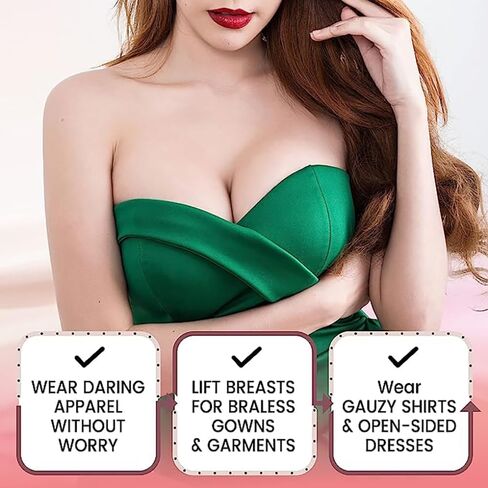 شريط Onewly Boob، شريط Boobtape لرفع الثدي، 4 قطع من السيليكون الناعم لتغطية الحلمة للنساء، Boobiess No Bra مع 36 قطعة شريط أنيق مزدوج الجوانب in Kuwait