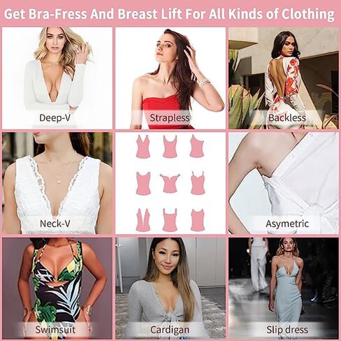 شريط Onewly Boob، شريط Boobtape لرفع الثدي، 4 قطع من السيليكون الناعم لتغطية الحلمة للنساء، Boobiess No Bra مع 36 قطعة شريط أنيق مزدوج الجوانب in Kuwait