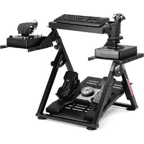 Gtplayer Sim Racing Wheel Stand Simulator Cockpit Wheel Stand Fit for Logitech G25 G27 G29 G920 G923 Thrustmaster T330TS Gaming Wheel Pedals غير مدرجة ، أسود عميق مع حامل الكأس in Kuwait