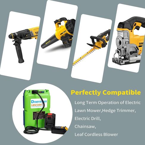 20v 15ah/20ah/30ah/40ah بطارية الليثيوم لأدوات الطاقة DeWalt & Makita ، مع الشاحن ، حماية BMS ، متوافقة مع DCB200 DCB201 DCW203 DCB207 DCB206 ، بطارية بديلة طويلة الأمد سعة طويلة السعة in Kuwait