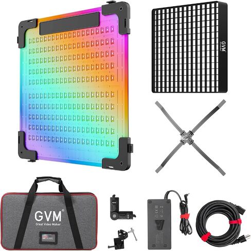GVM 100W RGB Flexible Led Video Light, 2700K~6800K, Flexible Folding LED Panel Light, 12 Lighting FX with Soft Box, APP Control GVM Lighting for Photography in Saudi Arabia