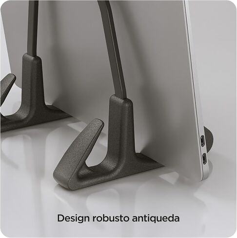 Octoo Vertical Laptop Stand, Litestand Vertical Double Desktop Stand Holder Design Space-Saving for All MacBook, Chromebook, Surface, Dell, iPad Up to 17.3 Inches - Black in Saudi Arabia