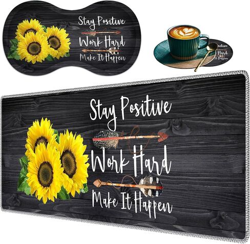 Extended Game Mouse Pad + Wrist Support Pad + Coaster Set, Waterproof Anti-Skid Rubber Base Mouse Pad, Suitable for Games and Office, Bible Verse Psalm 46:5 in Saudi Arabia
