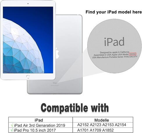 حافظة DreamerX iPad 10.2/10.5 للفتيات الصغيرات، حافظة iPad 9th/8th/7th Generation 2021/2020/2019 10.2 بوصة، iPad Air 3rd Gen 2019 /Pro 10.5 2017 غطاء واقٍ متين مقاوم للصدمات مع حزام كتف حامل in Kuwait