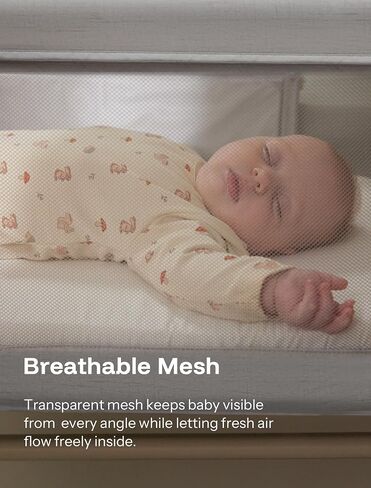 Harppa Cuddly Baby Bassinet Beder Sleeper ، 3 في 1 bassinet هزاز مع مرتبة وغطاء ناعم ، جوانب شبكية كاملة ، 5 ارتفاع قابل للتعديل مع عجلات للحديدين الجدد in Kuwait