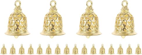 EXCEART 10Pcs Brass Jingle Bells Vintage Wind Chimes Bells Rustic Handicrafts Bells Jewelry Bag Charms Pendants（0.59x0.47Inch） in Kuwait