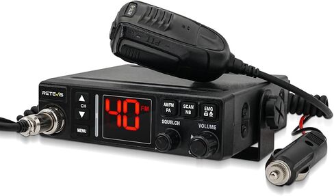 Retevis MB3A 40-Channel AM/FM CB Radio Kit - Long Range Trucker Radio with Antenna, 12V/24V Cigarette Lighter, Noise Limiter, PA, Emergency Channels 9/19, Cooling System in Saudi Arabia