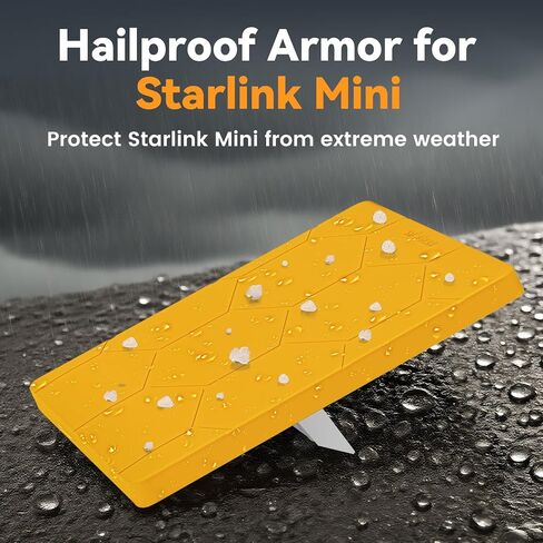 Starlink Mini Protective Cover Case, Hailproof Liquid Silicone Protective Case for Starlink Mini Dish, Starlink Minis Accessories Waterproof Shockproof Portable for Outdoor Camping, Black in Saudi Arabia