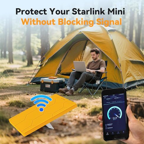 Starlink Mini Protective Cover Case, Hailproof Liquid Silicone Protective Case for Starlink Mini Dish, Starlink Minis Accessories Waterproof Shockproof Portable for Outdoor Camping, Black in Saudi Arabia