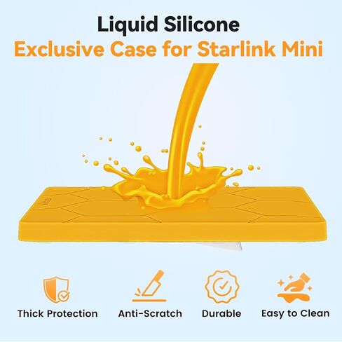 Starlink Mini Protective Cover Case, Hailproof Liquid Silicone Protective Case for Starlink Mini Dish, Starlink Minis Accessories Waterproof Shockproof Portable for Outdoor Camping, Black in Saudi Arabia