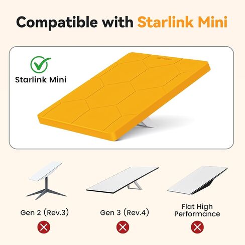 Starlink Mini Protective Cover Case, Hailproof Liquid Silicone Protective Case for Starlink Mini Dish, Starlink Minis Accessories Waterproof Shockproof Portable for Outdoor Camping, Black in Saudi Arabia