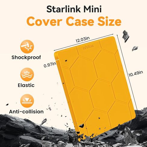 Starlink Mini Protective Cover Case, Hailproof Liquid Silicone Protective Case for Starlink Mini Dish, Starlink Minis Accessories Waterproof Shockproof Portable for Outdoor Camping, Black in Saudi Arabia