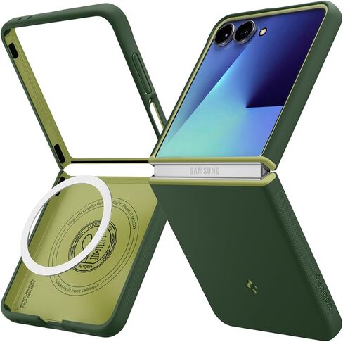 Spigen for Galaxy Z Flip 7 Case ، Nano Pop Magfit [شحن/مغناطيس سريع اللاسلكي للمجرة] - Blueberry Navy in Kuwait