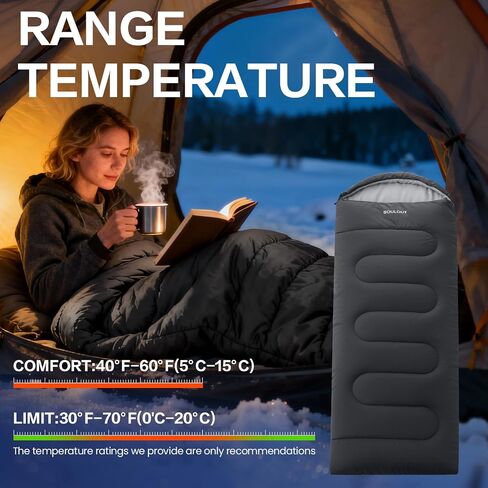 3-4 Season Portable Waterproof Envelope Sleeping Bag for Adults & Kids - For Traveling, Camping, Hiking in Saudi Arabia