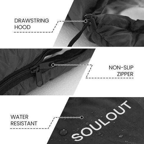 3-4 Season Portable Waterproof Envelope Sleeping Bag for Adults & Kids - For Traveling, Camping, Hiking in Saudi Arabia
