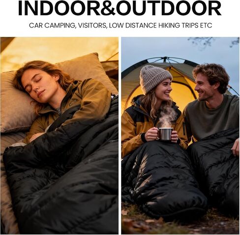 3-4 Season Portable Waterproof Envelope Sleeping Bag for Adults & Kids - For Traveling, Camping, Hiking in Saudi Arabia