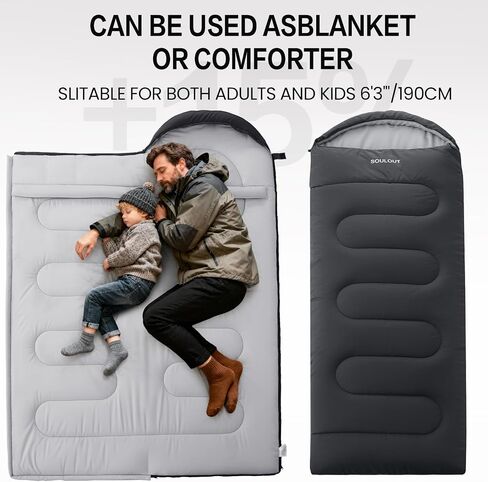 3-4 Season Portable Waterproof Envelope Sleeping Bag for Adults & Kids - For Traveling, Camping, Hiking in Saudi Arabia