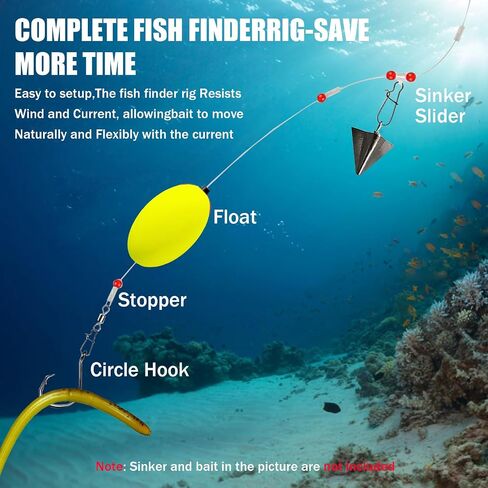 6 Pack Pompano Rigs for Surf Fishing, Fish Finder Rig with Float 20.5" Fishing Rigs Saltwater 90LB Surf Tackle for Flounder Perch Catfish Shark Bluefish Stripers 5/0 in Saudi Arabia