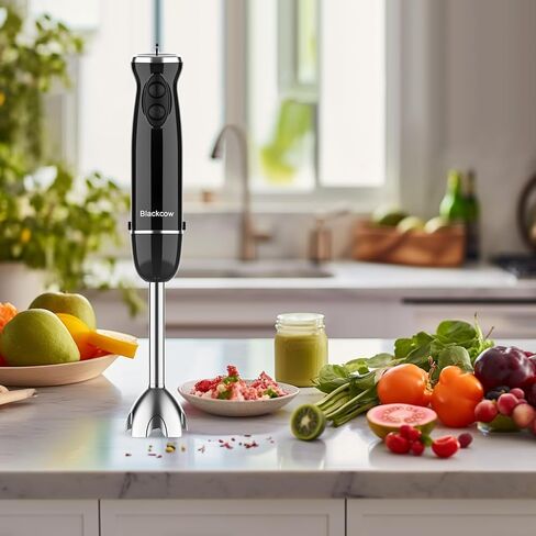 Immersion Blender Handheld, 800W Powerful Electric Hand Blender with Titanium Alloy Blades, 12 Speeds & Turbo, Electric Hand Mixer for Smoothies, Soups, Baby Food and Purees in Saudi Arabia