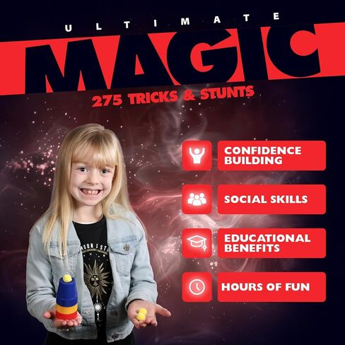 Marvin's Magic - 125 خدعة سحرية مذهلة للأطفال - مجموعة سحرية للأطفال - مجموعة سحرية للأطفال بما في ذلك العصا السحرية وخدع البطاقات + أكثر من ذلك بكثير - مناسبة لعمر 6 سنوات فما فوق in Kuwait