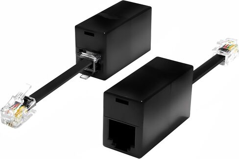 AmzDeals RJ11 to RJ9 Adapter, Female RJ11 (6P4C) Jack to Male RJ9 (4P4C) Plug, Black in Saudi Arabia