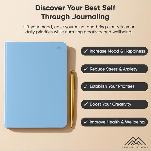 مجلة PRODUCTIVITY STORE للرجال والنساء - مجلة الامتنان، مجلة الصحة العقلية والرعاية الذاتية للنساء والرجال - A5 - أسود in Kuwait