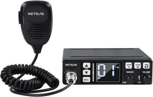 Retevis MB3 40-Channel AM/FM CB Radio Kit with Antenna, Full Set of Fixed-Mount Kit,ANL Noise Reduction, Emergency Channel 9/19, PA & VOX, Auto-Scan,External Speaker Jack,for Trucker Essentials in Saudi Arabia