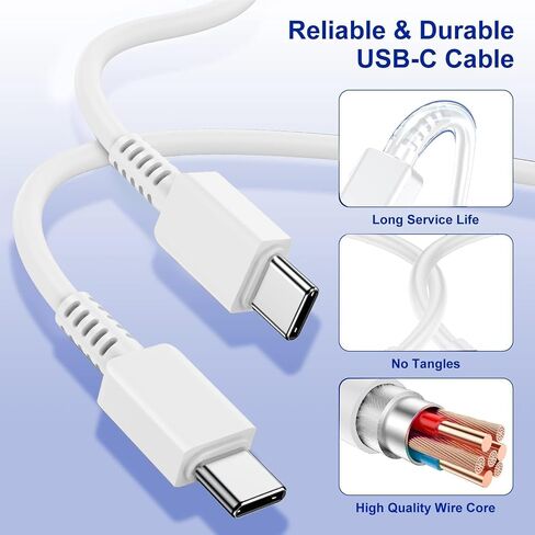 iPhone 15 USB C Charger Cable 10ft, 2Pack Long Fast Charge Type C to Type C Charging Cord Wire for Apple iPhone 15 Plus/15 Pro Max, iPad Pro 12.9/11 inch/Mini/Air 5/4th, MacBook, Samsung S23 Ultra/S22 in Saudi Arabia