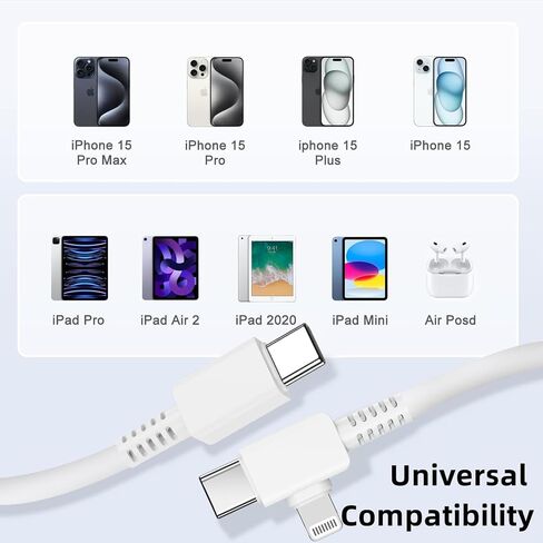iPhone 15 USB C Charger Cable 10ft, 2Pack Long Fast Charge Type C to Type C Charging Cord Wire for Apple iPhone 15 Plus/15 Pro Max, iPad Pro 12.9/11 inch/Mini/Air 5/4th, MacBook, Samsung S23 Ultra/S22 in Saudi Arabia