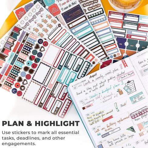 Clever Fox Planner Fitness Stickers Set - Monthly, Weekly & Daily Planner Stickers 16 Sheets Set of 841+ Unique Stickers (Fitness & Nutrition) in Kuwait