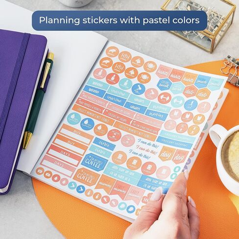 مجموعة ملصقات اللياقة البدنية Clever Fox Planner - ملصقات مخططة شهرية وأسبوعية ويومية مكونة من 16 ورقة مجموعة مكونة من 841+ ملصقًا فريدًا (اللياقة البدنية والتغذية) in Kuwait