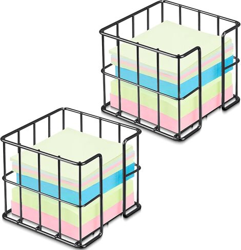 Harloon 2-Piece Rose Gold Note Holder Set - Cute Memo Cube Dispenser, Mesh Desk Organizer for Notepads, Pens, and Pencils, Ideal for Home or Office Supplies in Kuwait