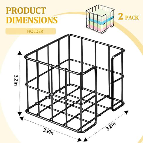 Harloon 2-Piece Rose Gold Note Holder Set - Cute Memo Cube Dispenser, Mesh Desk Organizer for Notepads, Pens, and Pencils, Ideal for Home or Office Supplies in Kuwait