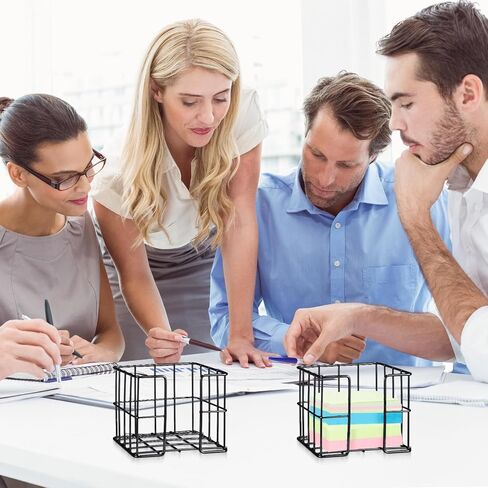 Harloon 2-Piece Rose Gold Note Holder Set - Cute Memo Cube Dispenser, Mesh Desk Organizer for Notepads, Pens, and Pencils, Ideal for Home or Office Supplies in Kuwait