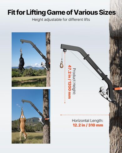 رافعة لعبة Vevor Truck Hitch ، وسعة تحميل 600 رطل ، ورافعة الغزلان الصيد مع جهاز استقبال 2 بوصة ، وعمود دوارة 360 درجة وارتفاع قابل للتعديل ، يشمل Gambrel Winch للعبة Skinning & Cleaning in Saudi Arabia