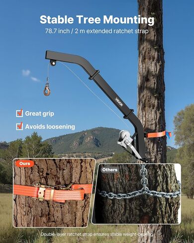 رافعة لعبة Vevor Truck Hitch ، وسعة تحميل 600 رطل ، ورافعة الغزلان الصيد مع جهاز استقبال 2 بوصة ، وعمود دوارة 360 درجة وارتفاع قابل للتعديل ، يشمل Gambrel Winch للعبة Skinning & Cleaning in Saudi Arabia