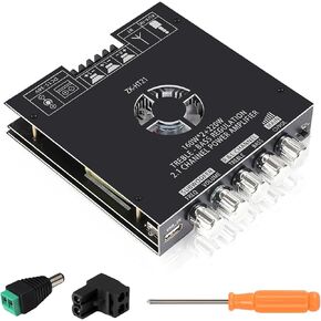 ZK-1002T Bluetooth 5.0 Stereo Amplifier Board, 200W HiFi 2.0 Channel Mini Audio Amp Module with Treble & Bass Control, AUX Input, DC 12V-24V for DIY Speakers,Car or Home Audio in Saudi Arabia