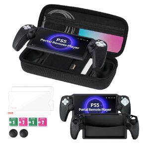 Allfitcase PlayStation Portal Case مع 10 في 1 مجموعات ملحقات متوافقة مع مشغل PS5 Portal عن بعد ، حافلة صعبة مع حامي شاشة بوابة 2 ، 2 قبعات قبضة الإبهام in Kuwait