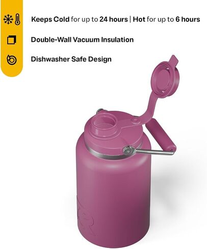 RCIT Half Gallon Outback Jug ، الفولاذ المقاوم للصدأ ، زجاجة ماء معزول مع غطاء ومقبض ، عزل فراغ خالي in Saudi Arabia