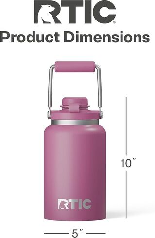 RCIT Half Gallon Outback Jug ، الفولاذ المقاوم للصدأ ، زجاجة ماء معزول مع غطاء ومقبض ، عزل فراغ خالي in Saudi Arabia