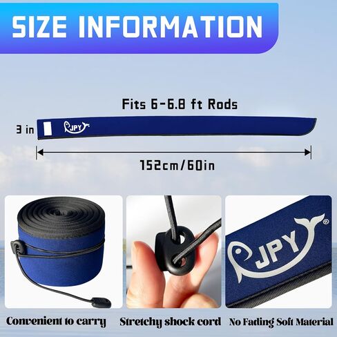 JPY 2 Pcs Neoprene Fishing Rod Sleeve Protective Rod Covers for Fishing Poles Hook-Resistant Rod Storage Case Fits Spinning Casting Trolling Rods in Saudi Arabia