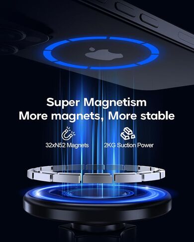 UBeesize Gym Magnetic Phone Holder, 1-Sec Install 360° Adjustable Ball Joint and Durable Base, Universal Magnetic Phone Mount with Smartphones Works on Any Surface (Metal Plate Included) in Saudi Arabia