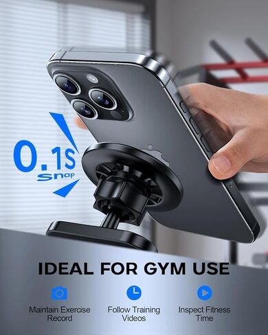 UBeesize Gym Magnetic Phone Holder, 1-Sec Install 360° Adjustable Ball Joint and Durable Base, Universal Magnetic Phone Mount with Smartphones Works on Any Surface (Metal Plate Included) in Saudi Arabia