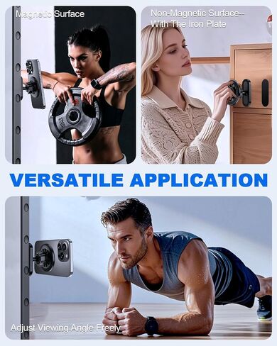 UBeesize Gym Magnetic Phone Holder, 1-Sec Install 360° Adjustable Ball Joint and Durable Base, Universal Magnetic Phone Mount with Smartphones Works on Any Surface (Metal Plate Included) in Saudi Arabia