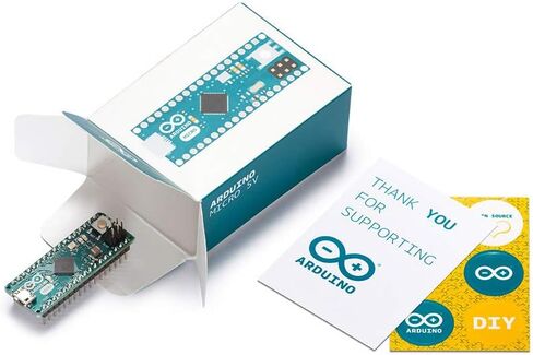 Arduino Micro with Headers [A000053] - ATmega32U4 Microcontroller, 16MHz, 20 Digital I/O Pins, 7 PWM Outputs, USB HID Support, Compact Design for Embedded Projects, Compatible with Arduino IDE in Saudi Arabia